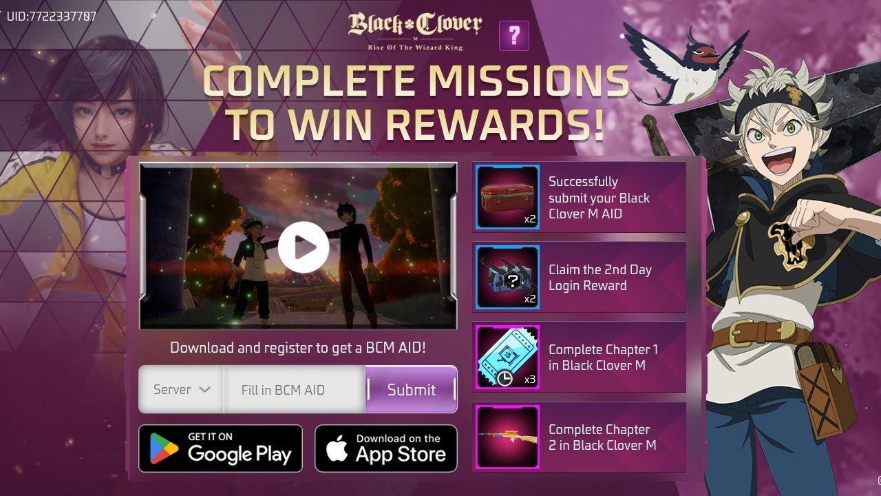 PLAY BLACK CLOVER M TO GET FREE REWARD EVENT BD PLAY BLACK CLOVER M TO GET FREE REWARD EVENT BD
