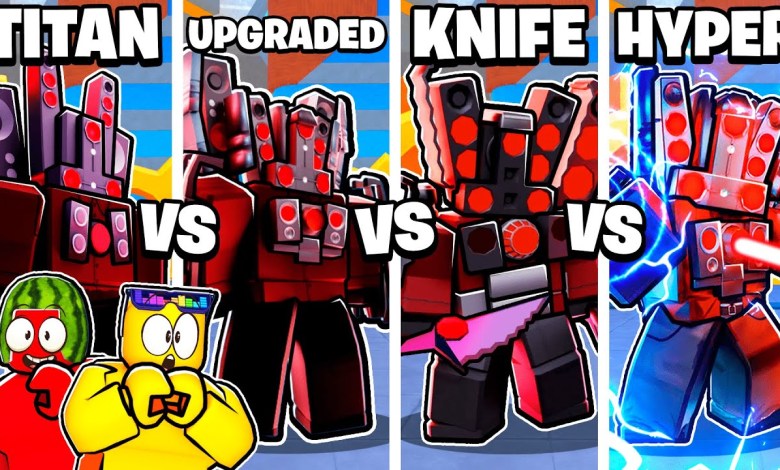 HYPER vs KNIFE vs UPGRADED vs TITAN SPEAKERMAN in Toilet Tower HYPER vs KNIFE vs UPGRADED vs TITAN SPEAKERMAN in Toilet Tower