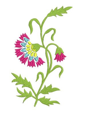 Carnation Single Stalk Flower Machine Embroidery Design Carnation Single Stalk Flower Machine Embroidery Design