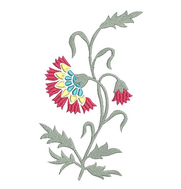Carnation Single Stalk Flower Machine Embroidery Design Carnation Single Stalk Flower Machine Embroidery Design