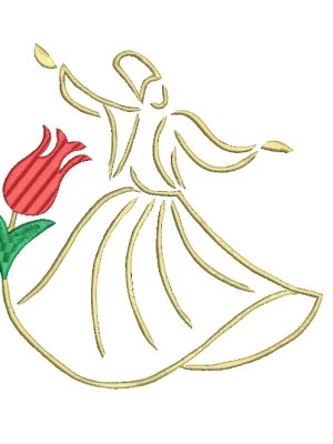 Floral Rumi (Mevlana) Machine Embroidery Design Floral Rumi (Mevlana) Machine Embroidery Design