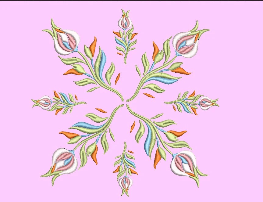 Floral Round Machine Embroidery Design Floral Round Machine Embroidery Design