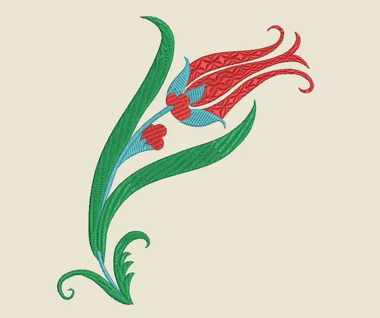 Single Tulip Machine Embroidery Design Single Tulip Machine Embroidery Design