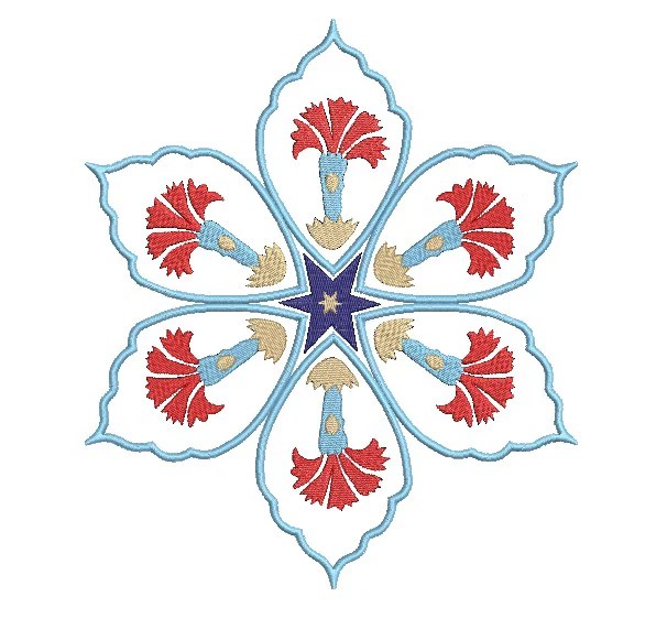 Round Carnation Flower Machine Embroidery Design Round Carnation Flower Machine Embroidery Design