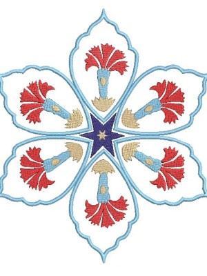 Round Carnation Flower Machine Embroidery Design Round Carnation Flower Machine Embroidery Design