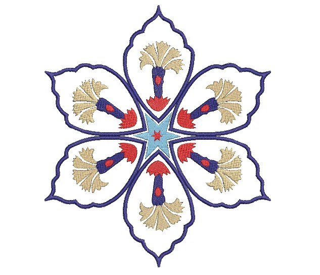 Round Carnation Flower Machine Embroidery Design Round Carnation Flower Machine Embroidery Design