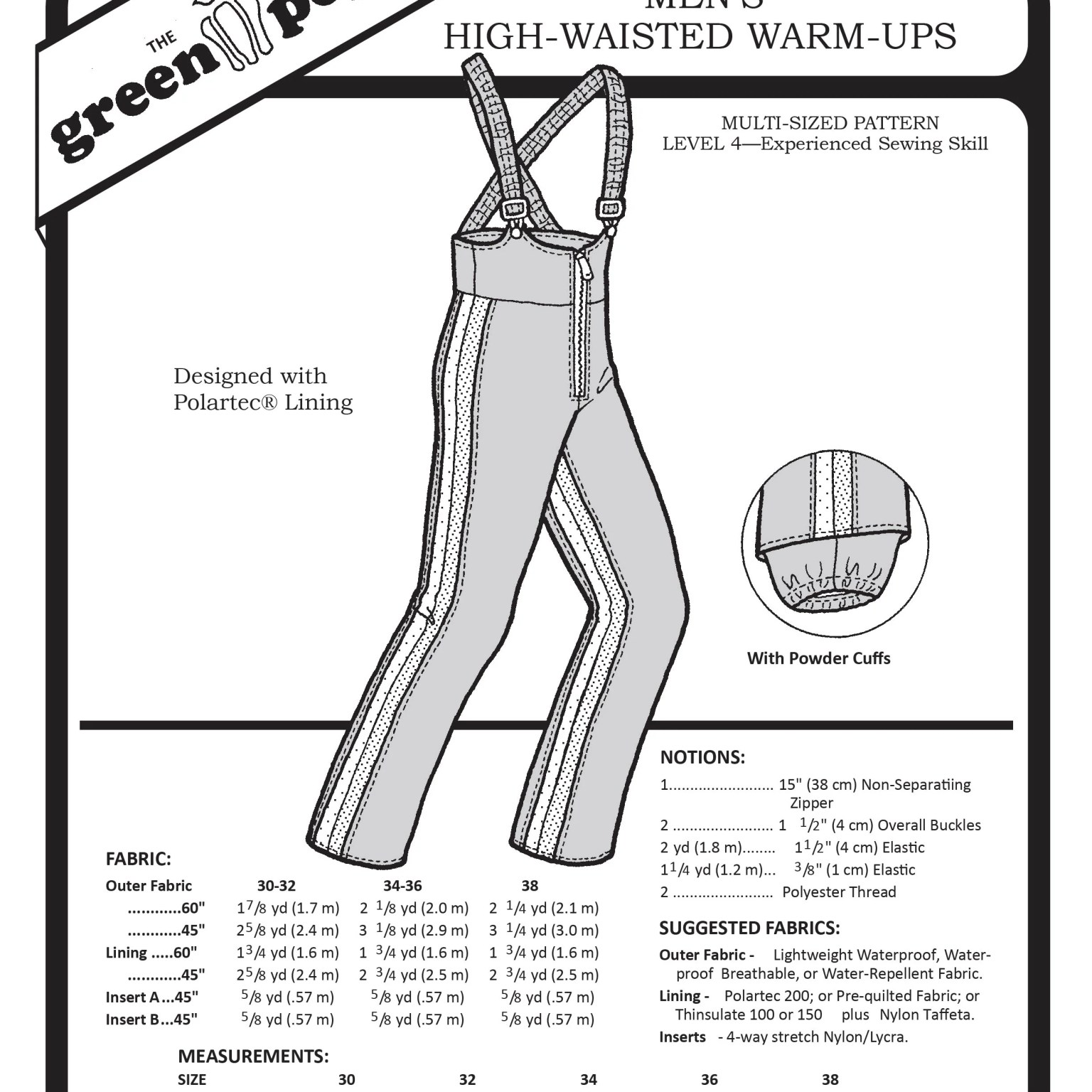 105 – Men's High Waisted Warm-up Pattern