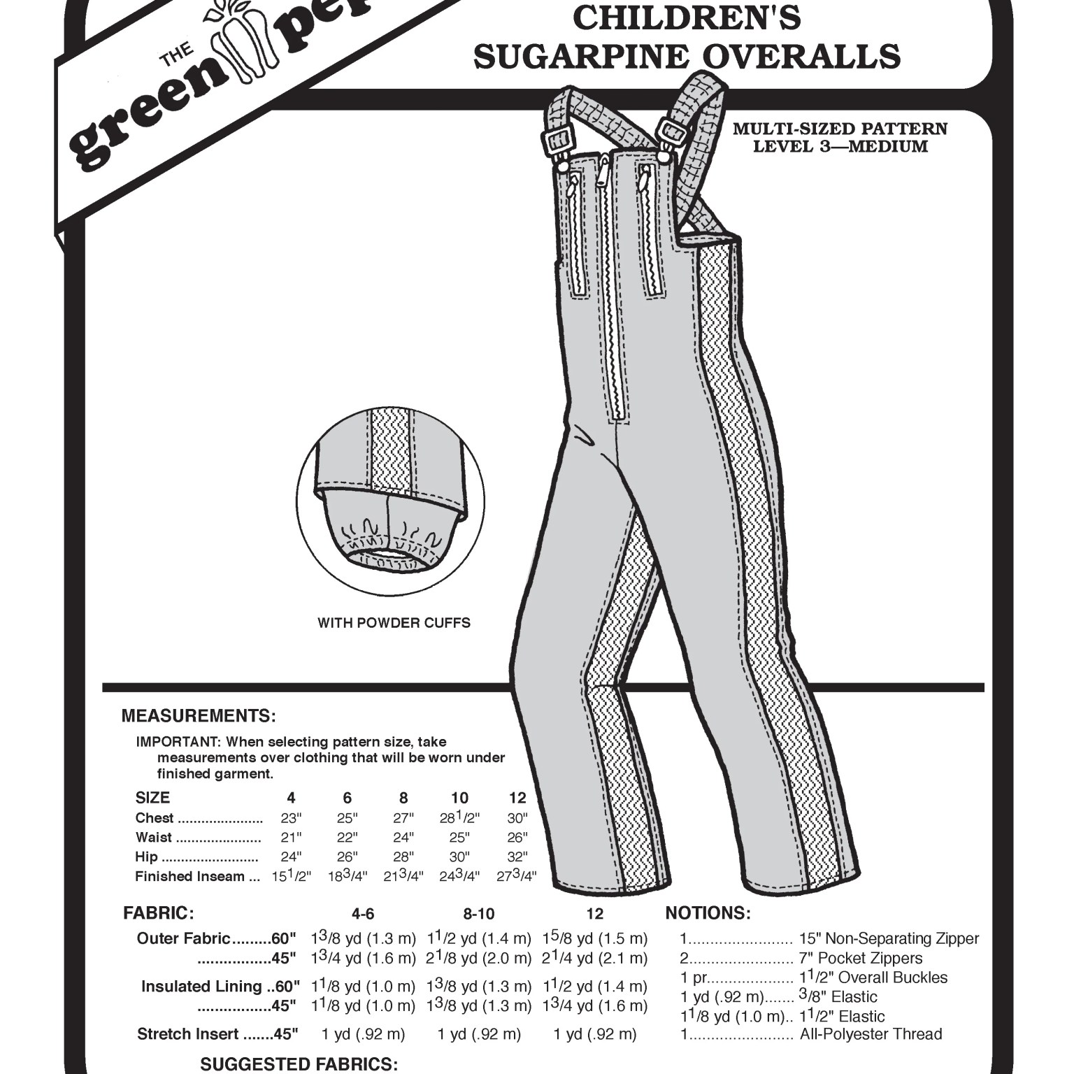 110 – Kid's Sugarpine Overall Pattern