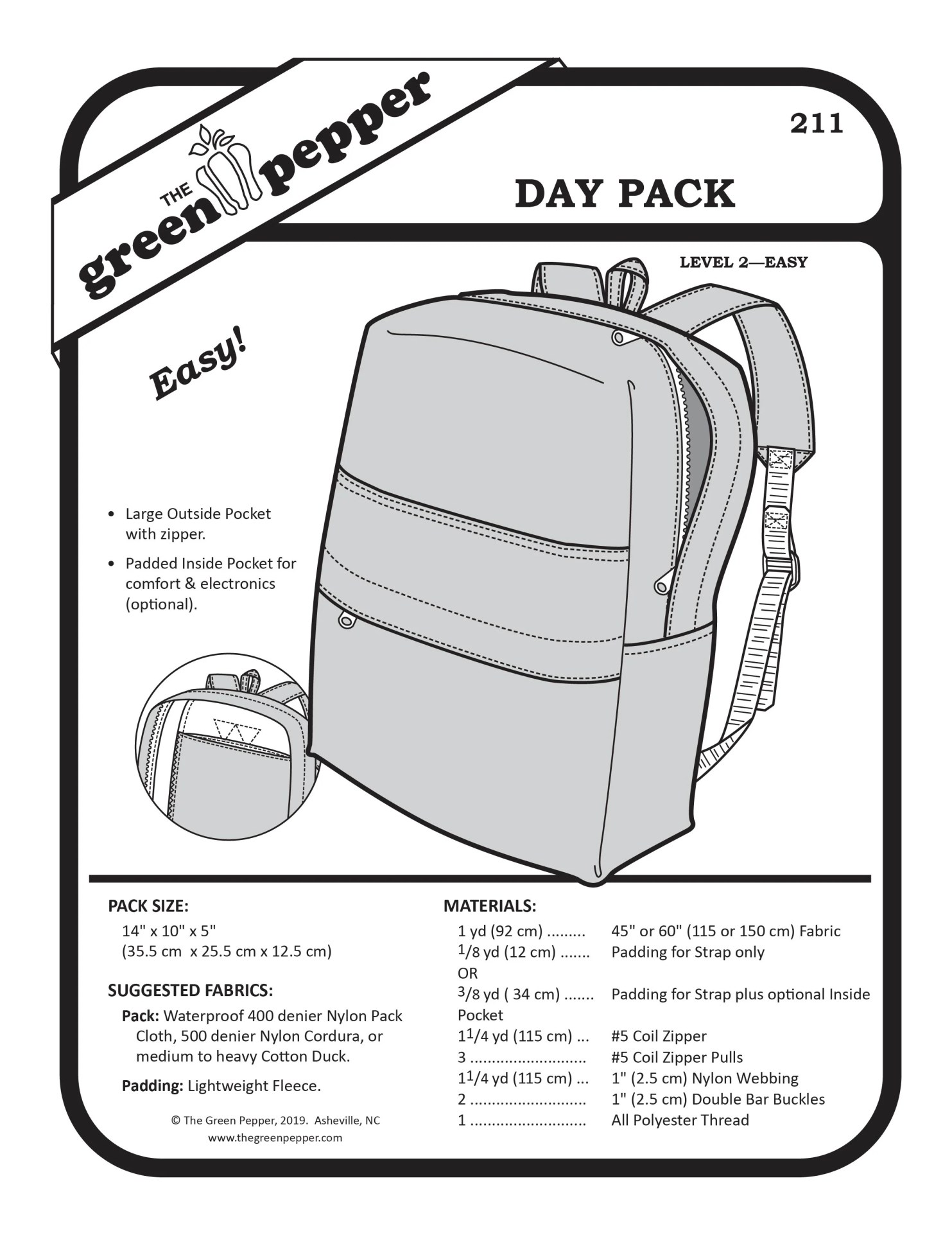 211 – Day Pack Pattern 211 – Day Pack Pattern