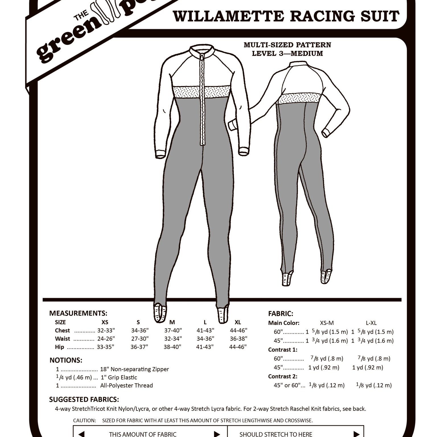 408 – Adult's Willamette Racing Suit Pattern