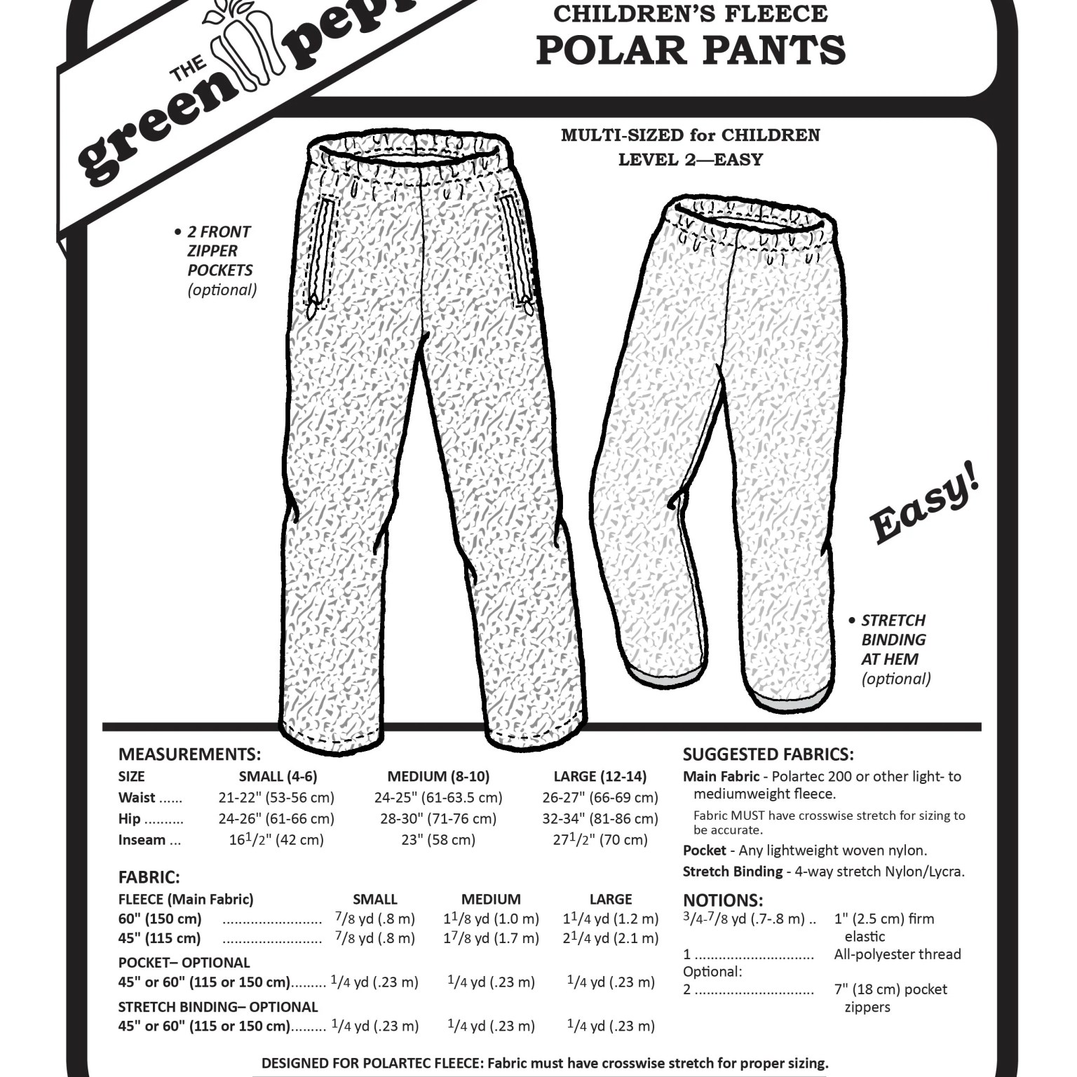 530 – Kids Polar Pants Pattern