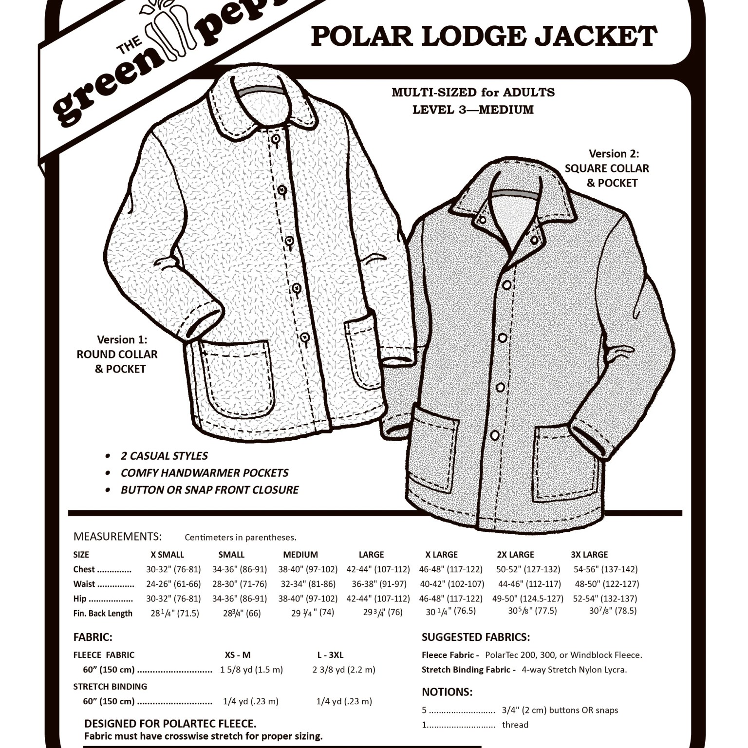 532 – Adult's Polar Lodge Jacket Pattern