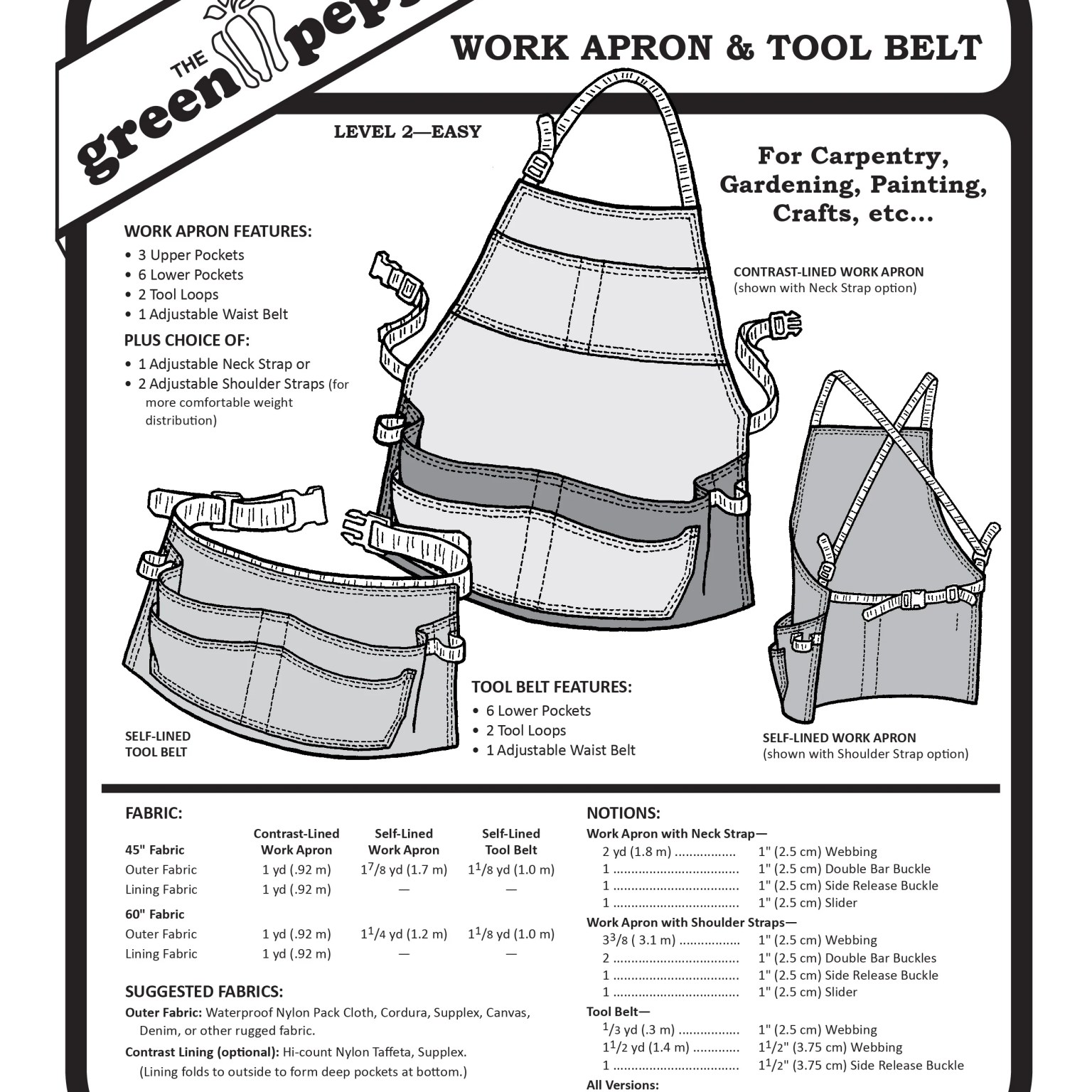 536 – Work Apron & Tool Belt Pattern