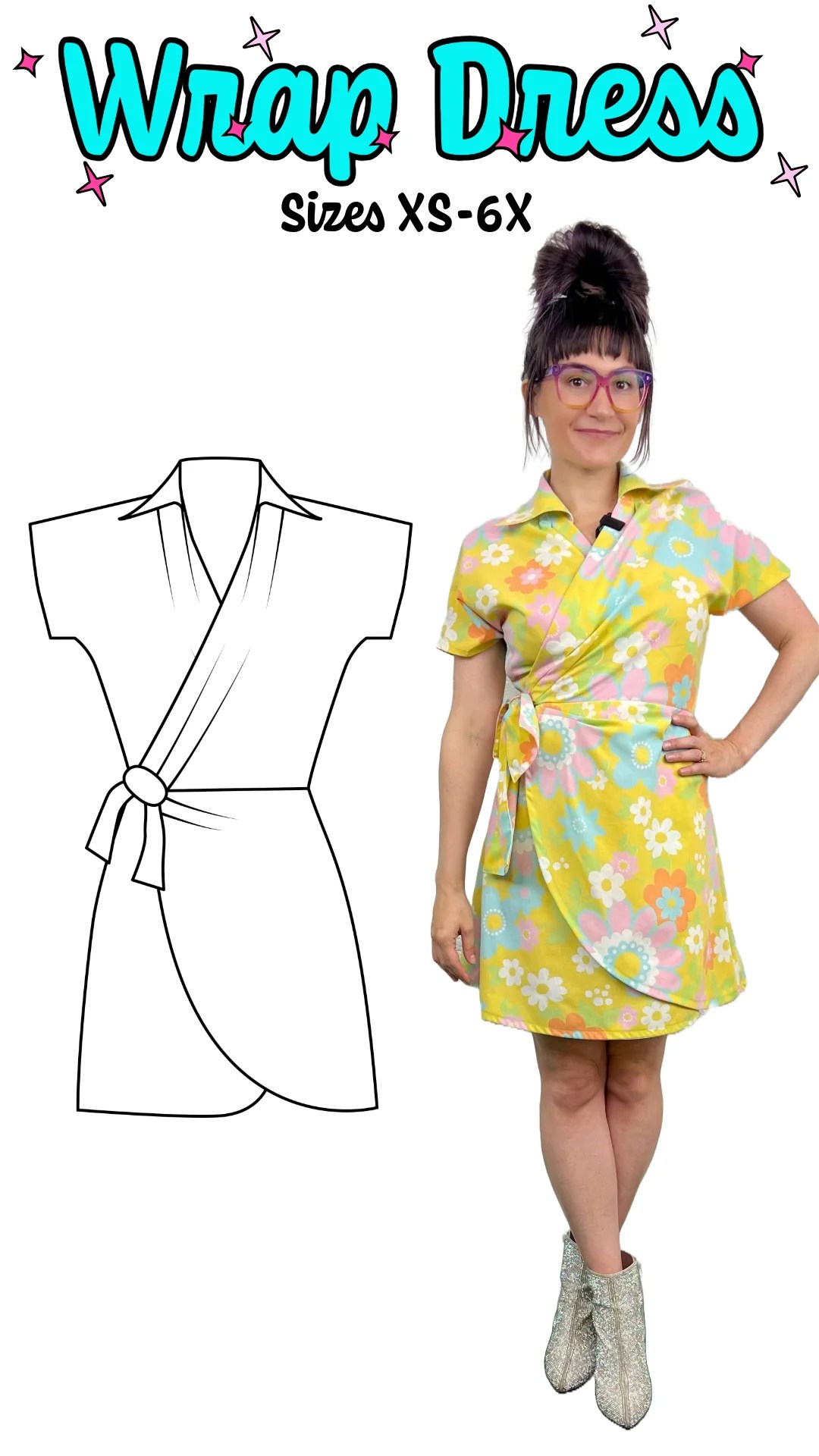 Pleated Wrap Dress PDF Pattern Pleated Wrap Dress PDF Pattern
