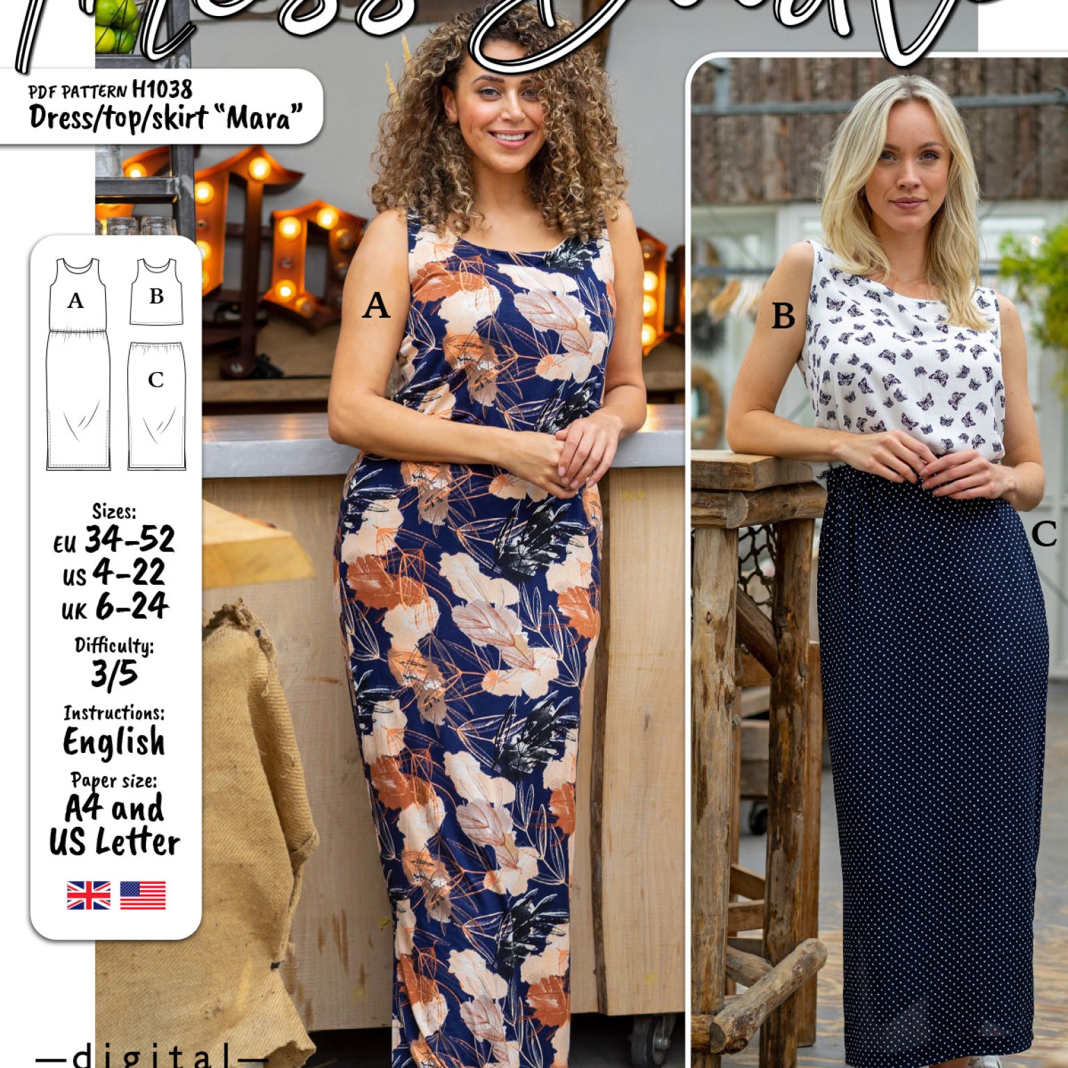 H1038 Dress/Top/Skirt Mara