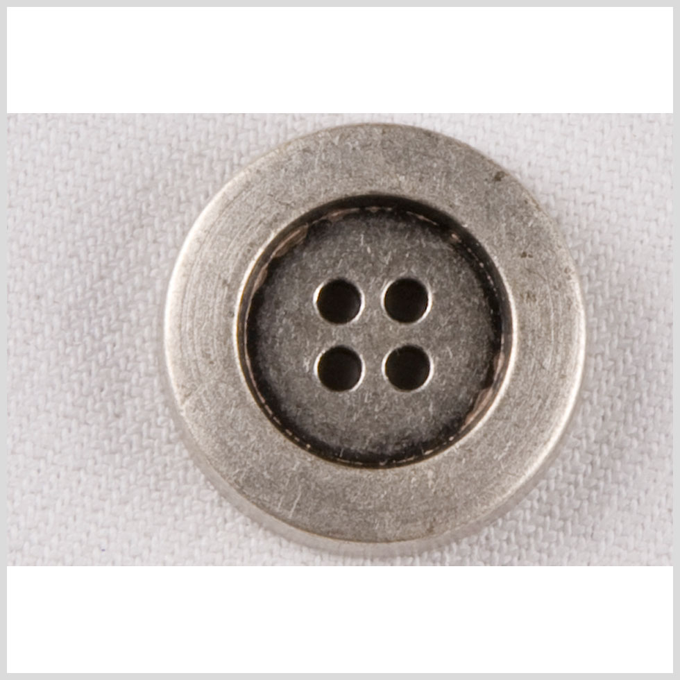 Silver 4-Hole Metal Coat Button with Dropped Core and Flat Rim – 36L/23mm Silver 4-Hole Metal Coat Button with Dropped Core and Flat Rim – 36L/23mm