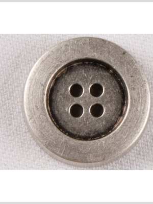 Silver 4-Hole Metal Coat Button with Dropped Core and Flat Rim – 36L/23mm Silver 4-Hole Metal Coat Button with Dropped Core and Flat Rim – 36L/23mm