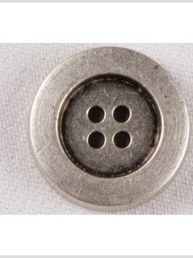 Silver 4-Hole Metal Coat Button with Dropped Core and Flat Rim – 36L/23mm Silver 4-Hole Metal Coat Button with Dropped Core and Flat Rim – 36L/23mm
