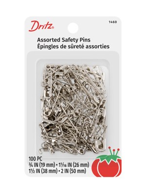 Dritz Safety Pins – Nickel Assorted Sizes – 100ct Dritz Safety Pins – Nickel Assorted Sizes – 100ct