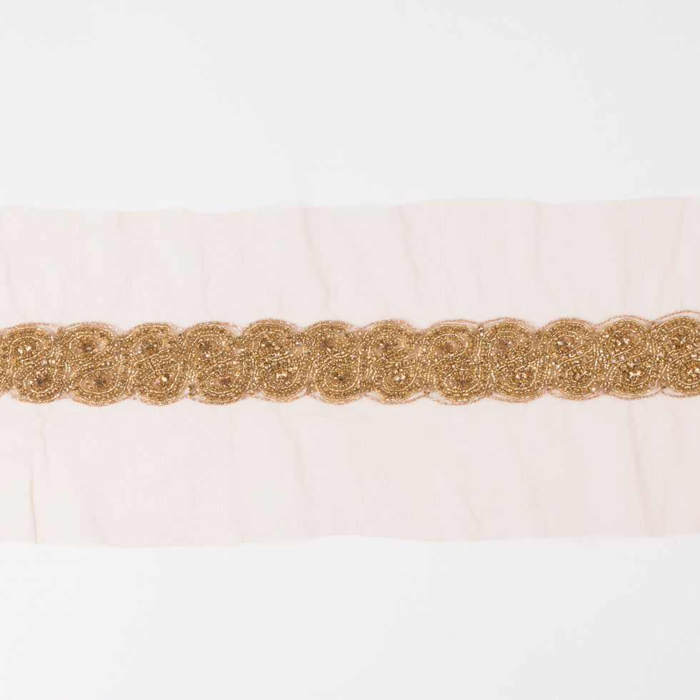 1.5″ Gold Rhinestone Beaded Trim 1.5″ Gold Rhinestone Beaded Trim