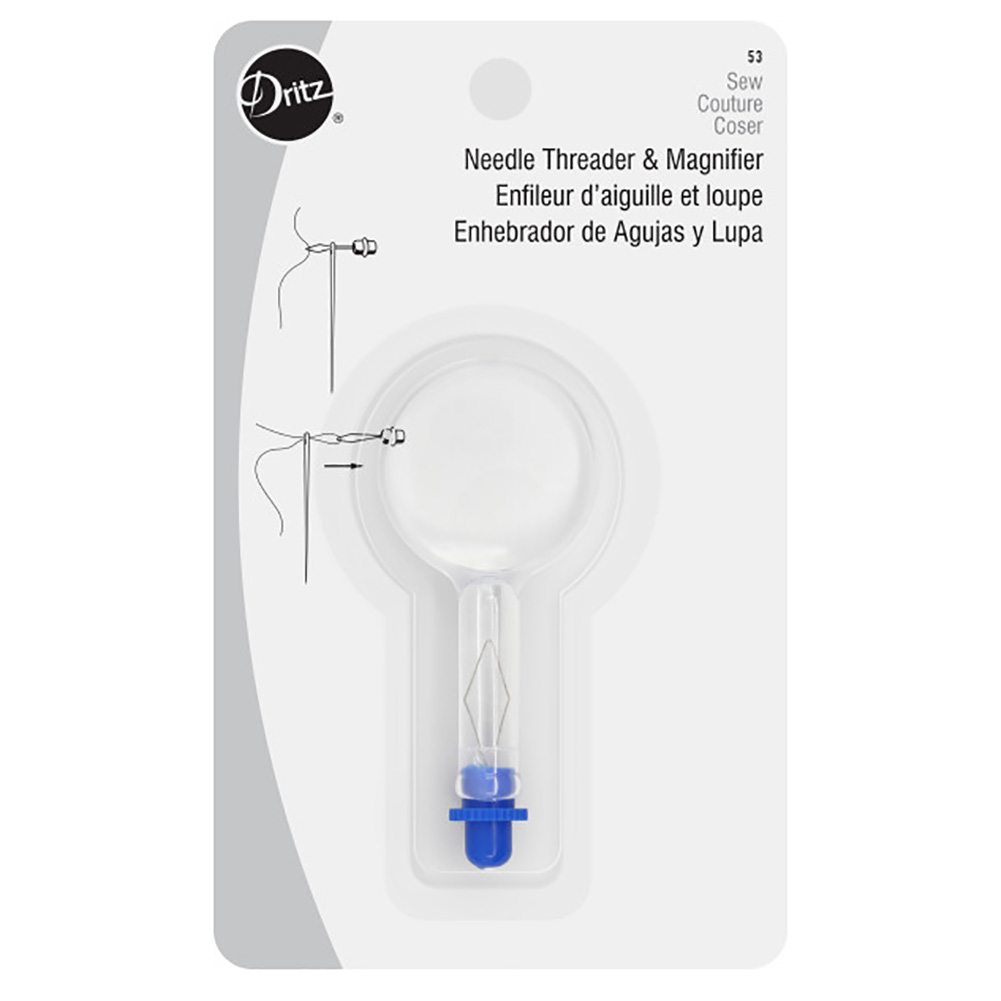 Dritz Needle Threader & Magnifier – Clear Dritz Needle Threader & Magnifier – Clear