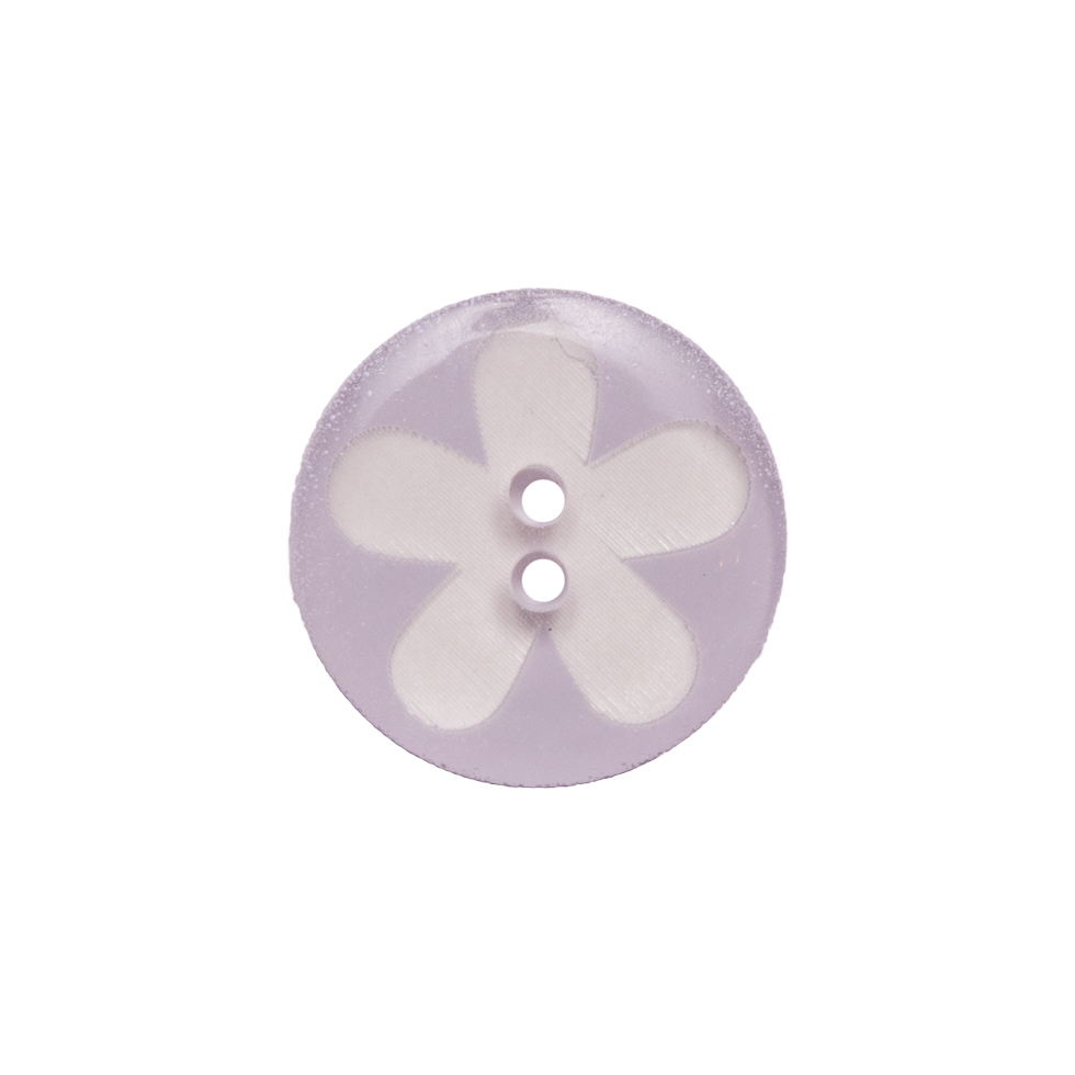 Italian Purple Floral Plastic Button – 24L/15mm Italian Purple Floral Plastic Button – 24L/15mm