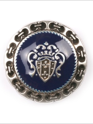 Navy and Silver Metal Blazer Crest Button – 24L/15mm Navy and Silver Metal Blazer Crest Button – 24L/15mm