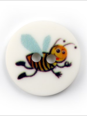White Kids Bumblebee Button – 24L/15mm White Kids Bumblebee Button – 24L/15mm