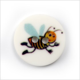 White Kids Bumblebee Button – 24L/15mm White Kids Bumblebee Button – 24L/15mm