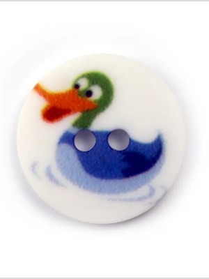 White Kids Duck Button – 24L/15mm White Kids Duck Button – 24L/15mm