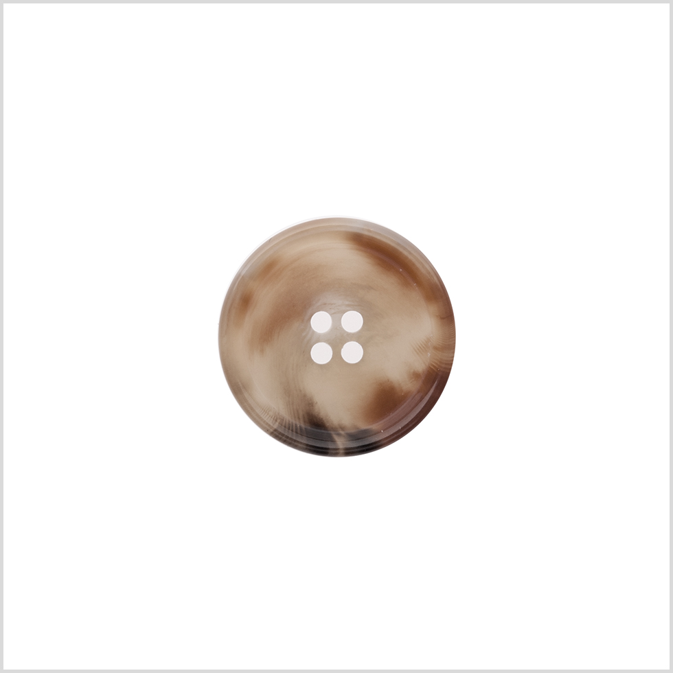 Italian Shiny Light Brown Rimmed 4-Hole Button – 32L/20mm Italian Shiny Light Brown Rimmed 4-Hole Button – 32L/20mm