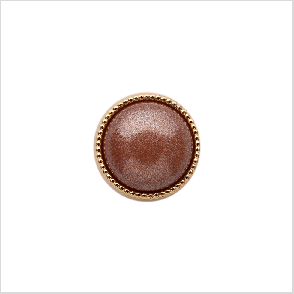 Italian Brown and Gold Edged Shank Back Button – 20L/12.5mm Italian Brown and Gold Edged Shank Back Button – 20L/12.5mm