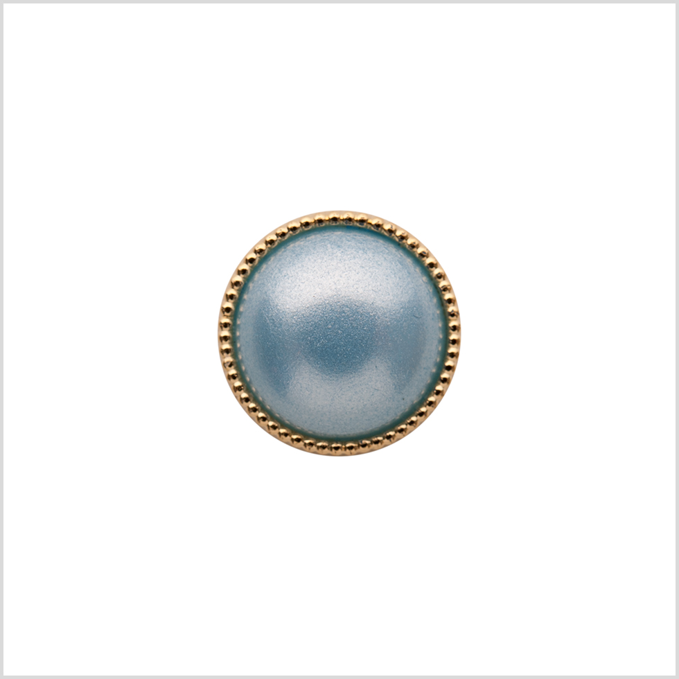 Italian Light Blue and Gold Edged Shank Back Button – 20L/12.5mm Italian Light Blue and Gold Edged Shank Back Button – 20L/12.5mm