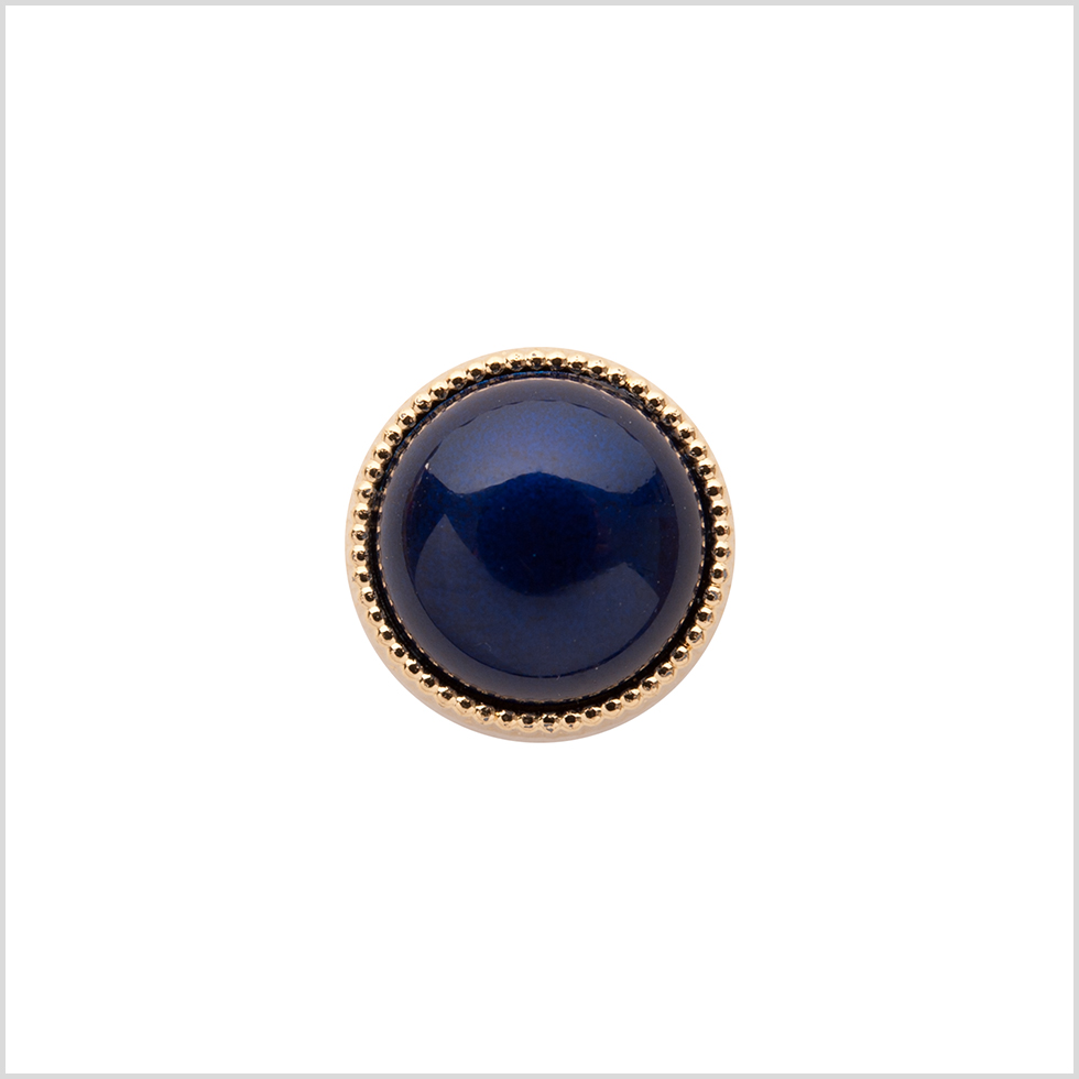 Italian Navy and Gold Edged Shank Back Button – 20L/12.5mm Italian Navy and Gold Edged Shank Back Button – 20L/12.5mm