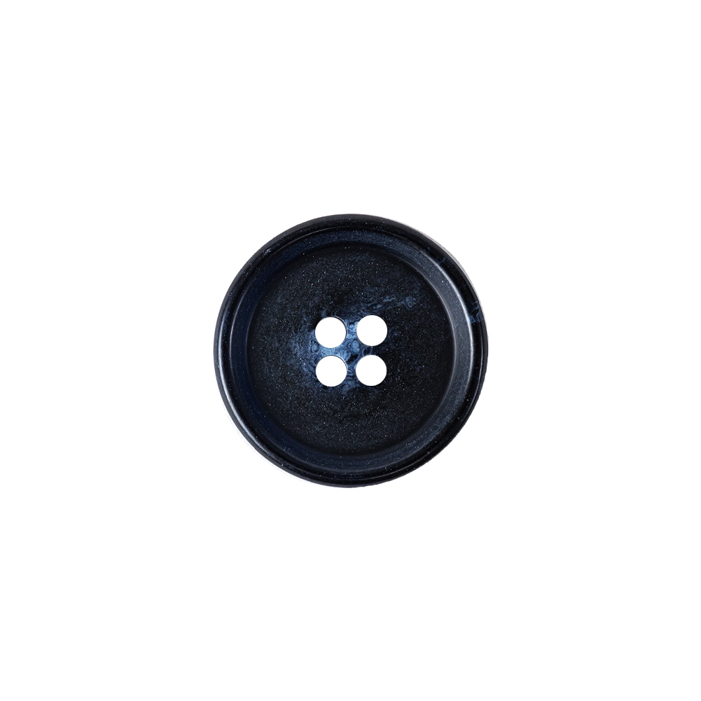 Italian Matte Navy Rimmed 4-Hole Button – 24L/15mm Italian Matte Navy Rimmed 4-Hole Button – 24L/15mm