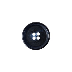 Italian Matte Navy Rimmed 4-Hole Button – 24L/15mm Italian Matte Navy Rimmed 4-Hole Button – 24L/15mm