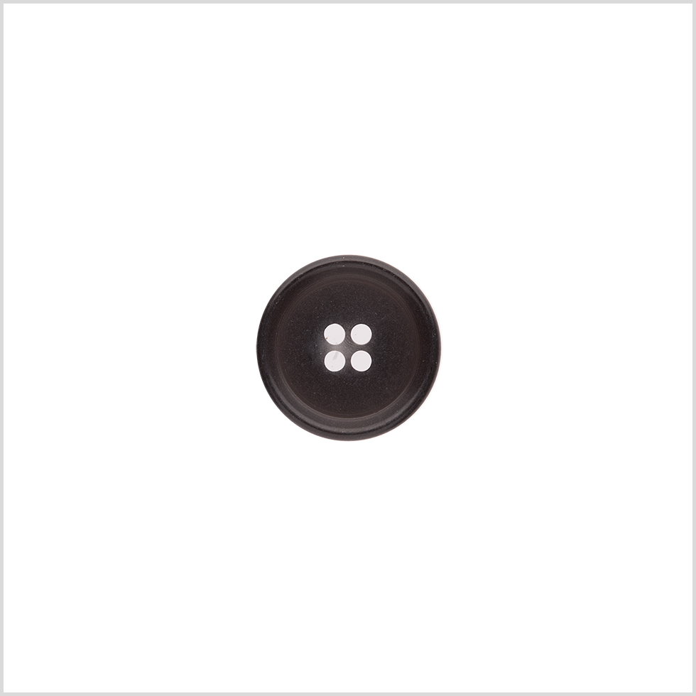 Italian Matte Black Rimmed 4-Hole Button – 24L/15mm Italian Matte Black Rimmed 4-Hole Button – 24L/15mm