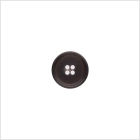 Italian Matte Black Rimmed 4-Hole Button – 24L/15mm Italian Matte Black Rimmed 4-Hole Button – 24L/15mm
