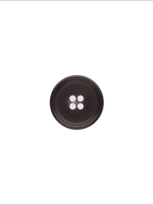 Italian Matte Black Rimmed 4-Hole Button – 24L/15mm Italian Matte Black Rimmed 4-Hole Button – 24L/15mm