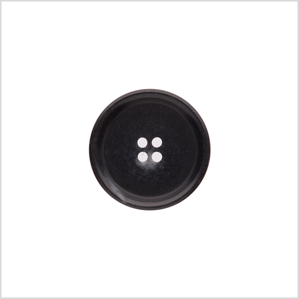 Italian Matte Black Rimmed 4-Hole Button – 36L/23mm Italian Matte Black Rimmed 4-Hole Button – 36L/23mm