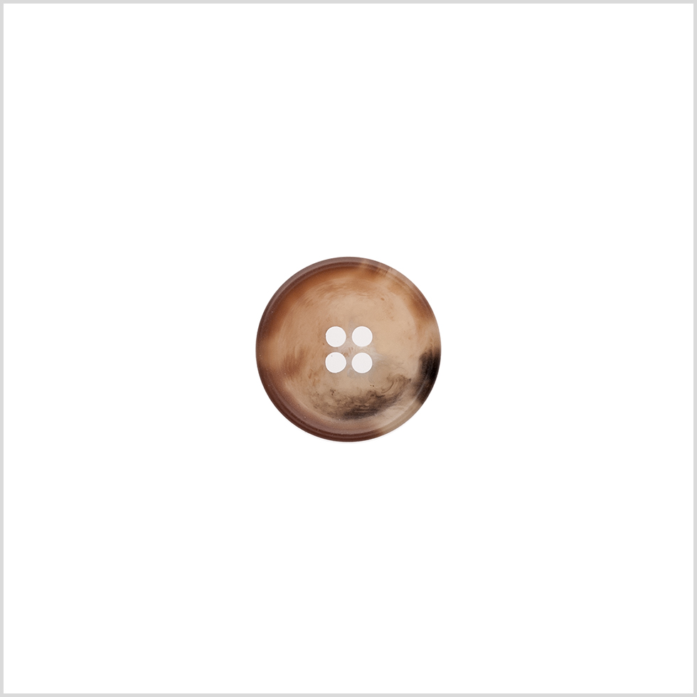 Italian Matte Light Brown Rimmed 4-Hole Button – 24L/15mm Italian Matte Light Brown Rimmed 4-Hole Button – 24L/15mm