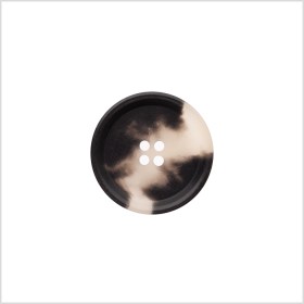 Italian Matte Black/White Rimmed 4-Hole Button – 36L/23mm Italian Matte Black/White Rimmed 4-Hole Button – 36L/23mm