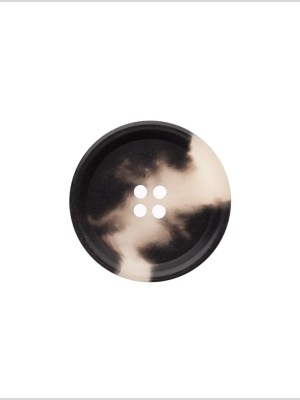 Italian Matte Black/White Rimmed 4-Hole Button – 36L/23mm Italian Matte Black/White Rimmed 4-Hole Button – 36L/23mm