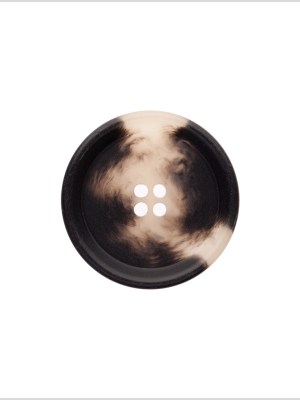 Italian Matte Black and White Rimmed 4-Hole Button – 40L/25.5mm Italian Matte Black and White Rimmed 4-Hole Button – 40L/25.5mm