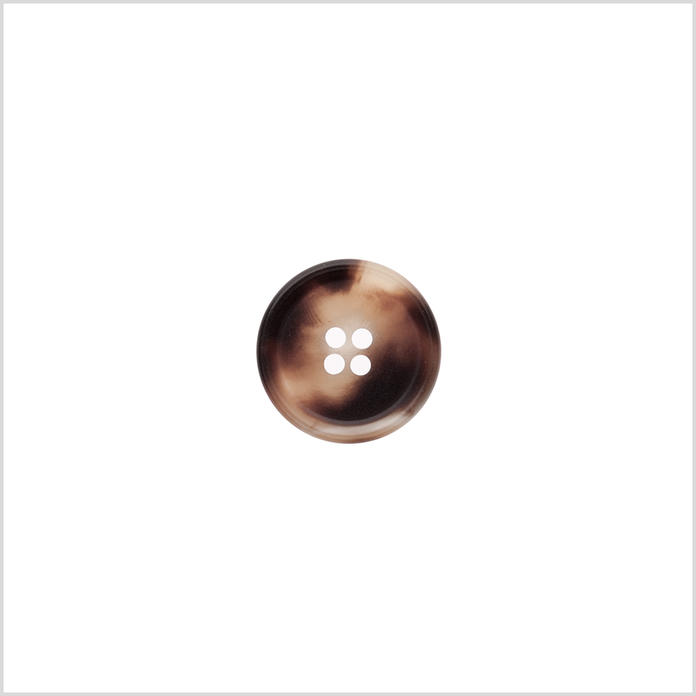 Italian Matte Beige/Brown Rimmed 4-Hole Button – 24L/15mm Italian Matte Beige/Brown Rimmed 4-Hole Button – 24L/15mm