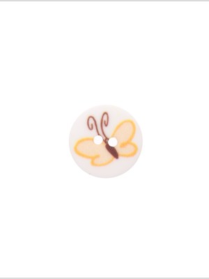 Italian Yellow Kids Butterfly Button – 24L/15mm Italian Yellow Kids Butterfly Button – 24L/15mm