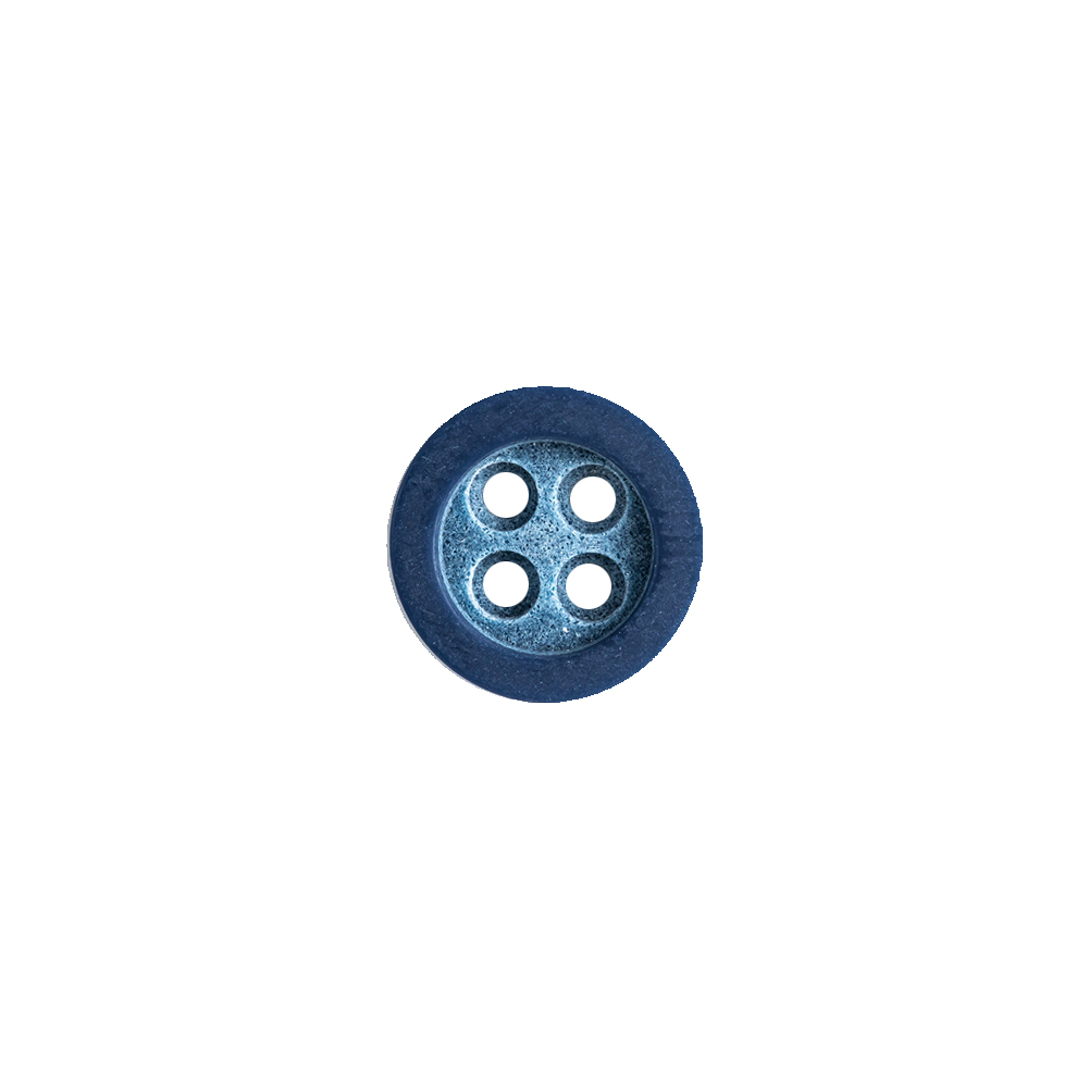 Rimmed Blue 4-Hole Button – 18L/11.5mm Rimmed Blue 4-Hole Button – 18L/11.5mm