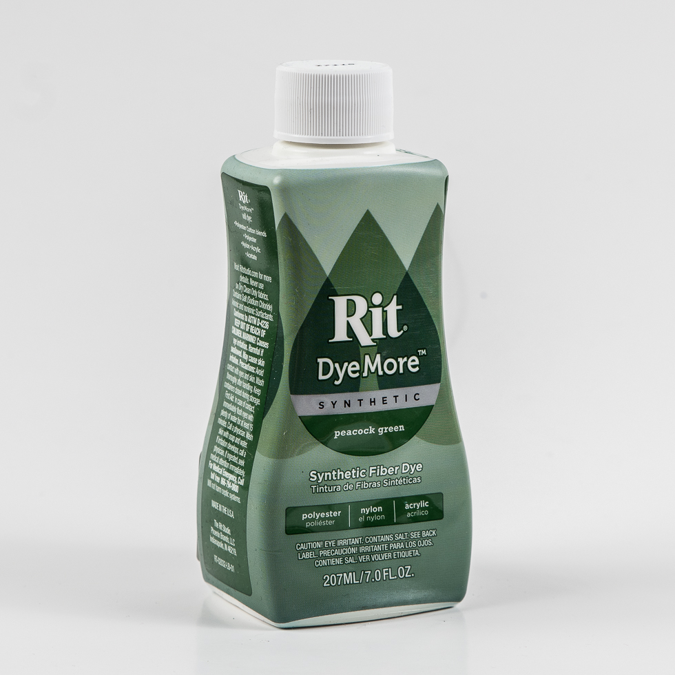 Rit DyeMore Synthetic Fiber Dye – Peacock Green – 7oz Bottle Rit DyeMore Synthetic Fiber Dye – Peacock Green – 7oz Bottle