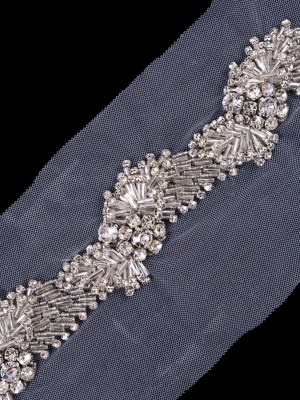 Silver Fancy Rhinestone Trim – 1.5″ Silver Fancy Rhinestone Trim – 1.5″