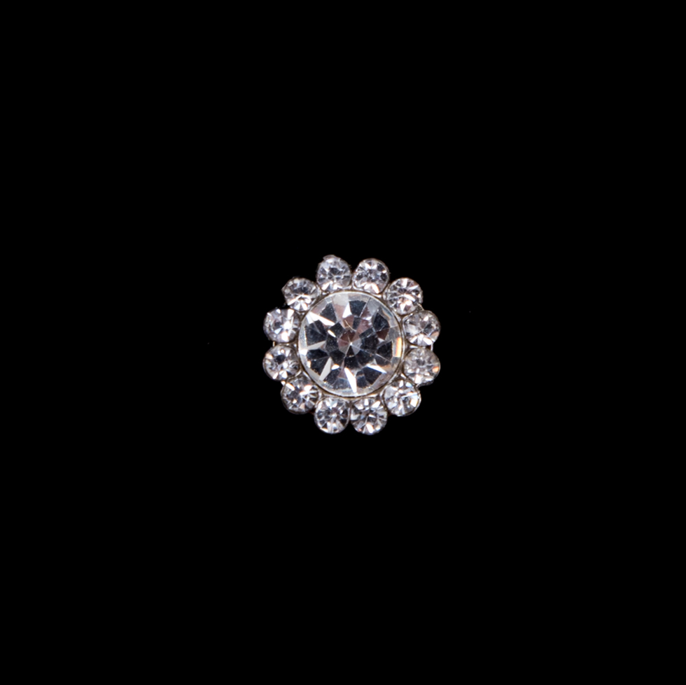 Italian Silver Rhinestone Shank Back Button – 14L/9mm Italian Silver Rhinestone Shank Back Button – 14L/9mm